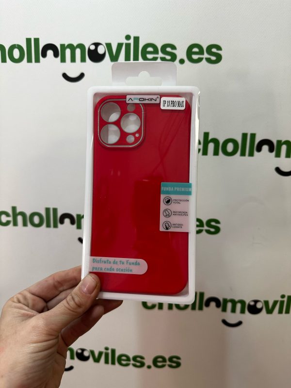 Funda iPhone 13 Pro Max Rojo con protector camaras