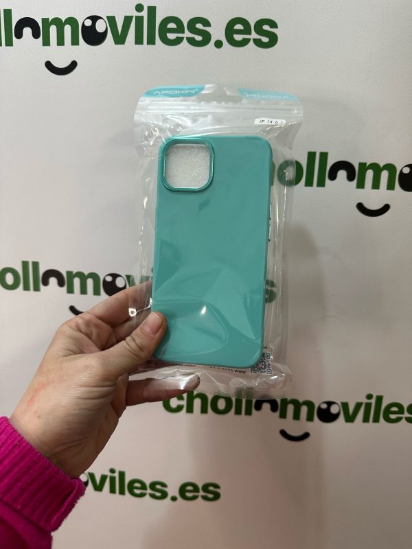 Funda iPhone 14 Turquesa Bordes Camara Aluminio