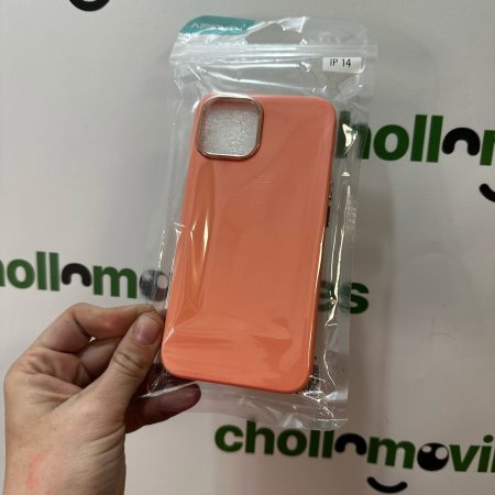 Funda iPhone 14 Coral Bordes Camara Aluminio
