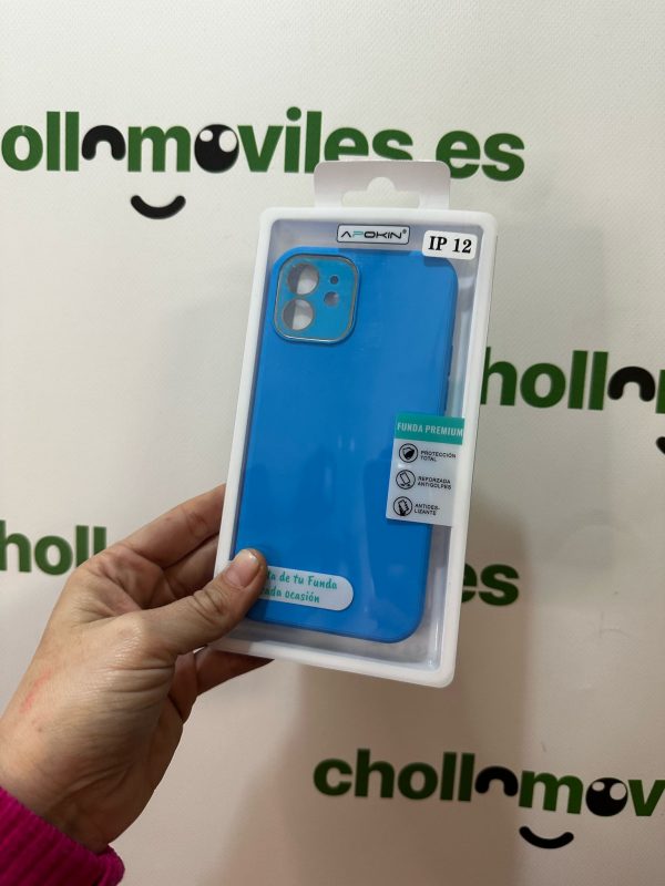 Funda iPhone 12/12 Pro Azul Protector camara incorporado