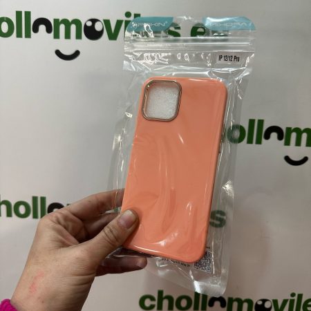 Funda iPhone 12/12 Pro Coral Bordes Camara Aluminio