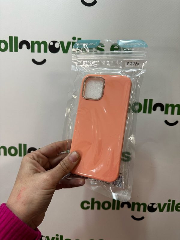 Funda iPhone 12/12 Pro Coral Bordes Camara Aluminio