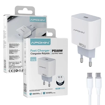 CARGADOR 20W (TIPO C Cabezal + cable)