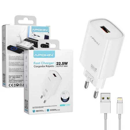 Cargador USB-A Cable Lightning 22.5W
